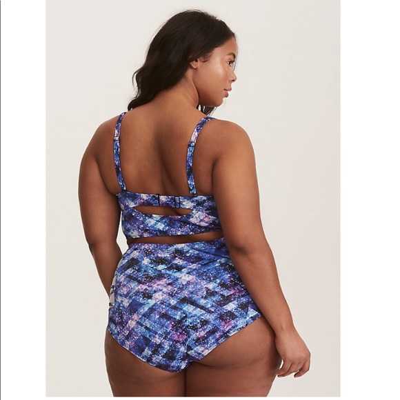 Torrid Galaxy Geo Push Up Bustier Swimsuit Top - Picture 2 of 8